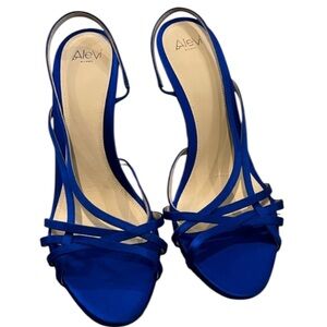 Alevi Milano Blue Satin Heels Size EU 40 Will fit US 8.5